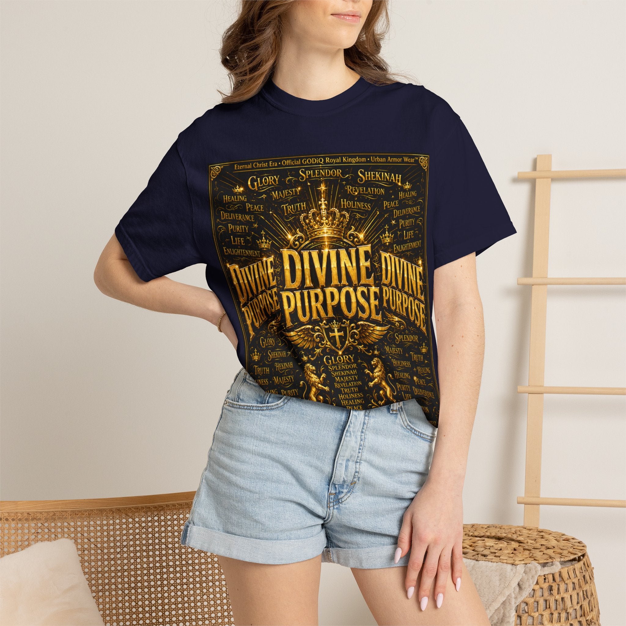 GODiQ Royal Kingdom™ Divine Purpose T-Shirt – "My Ultimate Purpose Is To Glorify You, God" Luxury Christian Graphic Tee | Premium 24K Gold Faith Apparel | Urban Armor Wear™ Inspirational Streetwear...