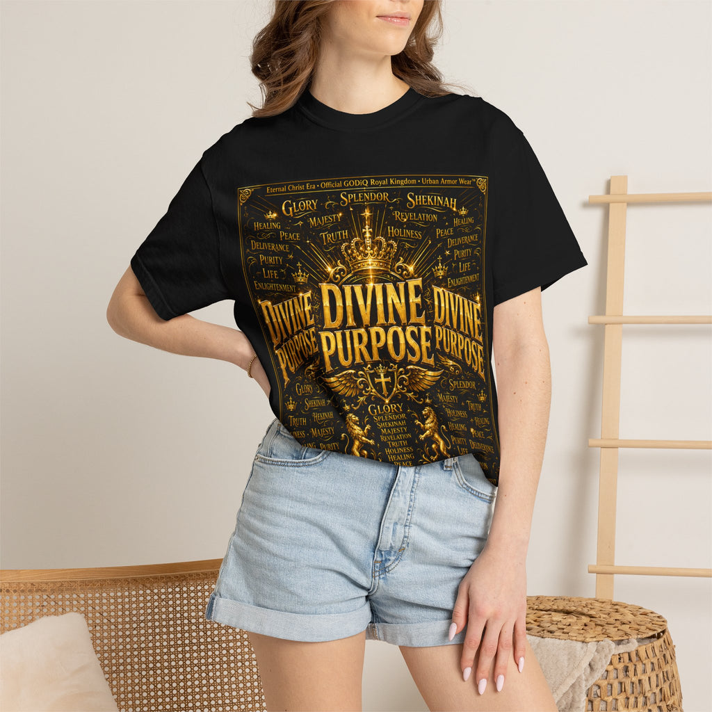 GODiQ Royal Kingdom™ Divine Purpose T-Shirt – "My Ultimate Purpose Is To Glorify You, God" Luxury Christian Graphic Tee | Premium 24K Gold Faith Apparel | Urban Armor Wear™ Inspirational Streetwear...