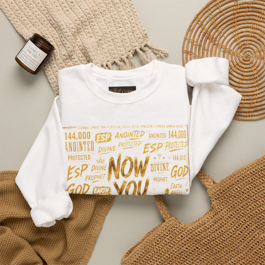 GODiQ Royal Kingdom™ Urban Armor Wear – "Now You Know" 18K Gold Graphic Unisex Crewneck Sweatshirt