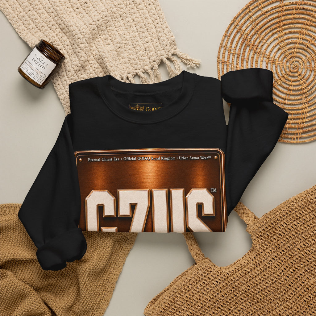 GZUS™ Psalm 23 Crewneck Sweatshirt – Luxury Christian Faith Sweatshirt | Jesus Graphic Pullover | Psalm 23 Scripture Sweatshirt | GODiQ Royal Kingdom™ Urban Armor Wear
