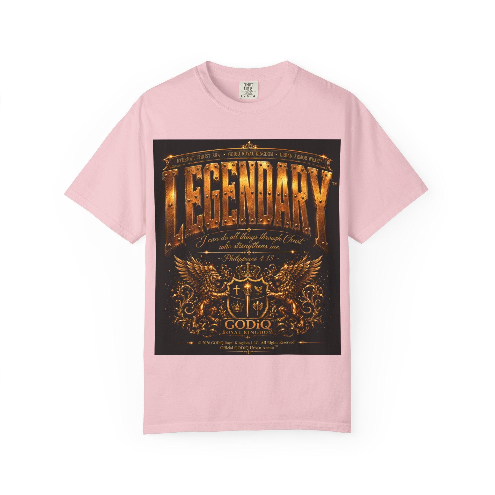 Legendary Impact™ Graphic T-Shirt – Luxury Christian Streetwear | Premium Garment-Dyed Heavyweight Tee | GODiQ Urban Armor™