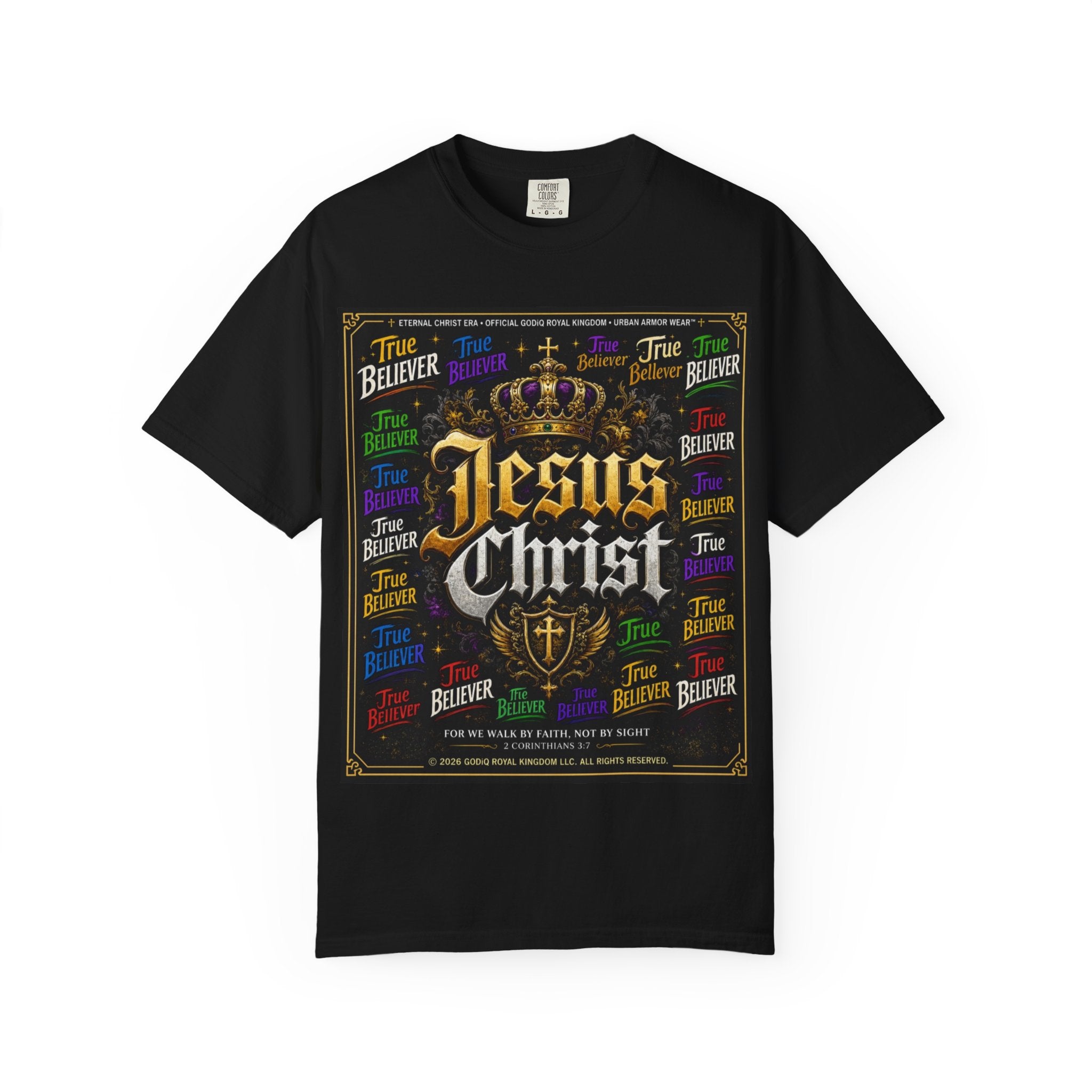 GODiQ Royal Kingdom - Urban Armor Collection - Jesus Christ Crown Graphic T‑Shirt