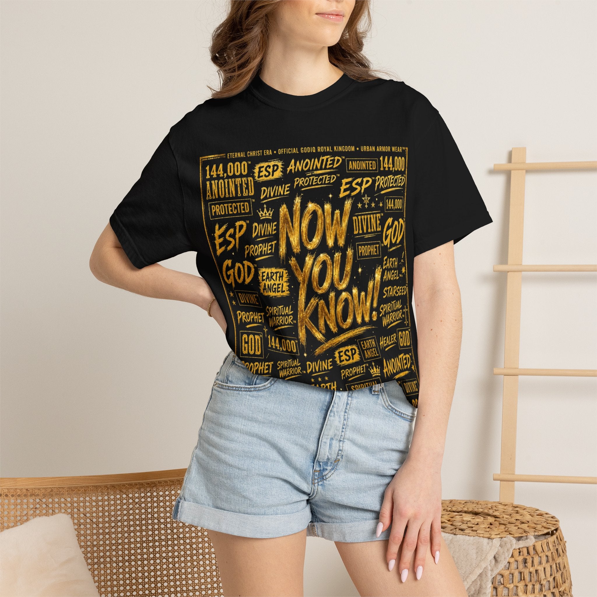 GODiQ Royal Kingdom™ Urban Armor Wear – "Now You Know" 18K Gold Graphic Unisex T-shirt