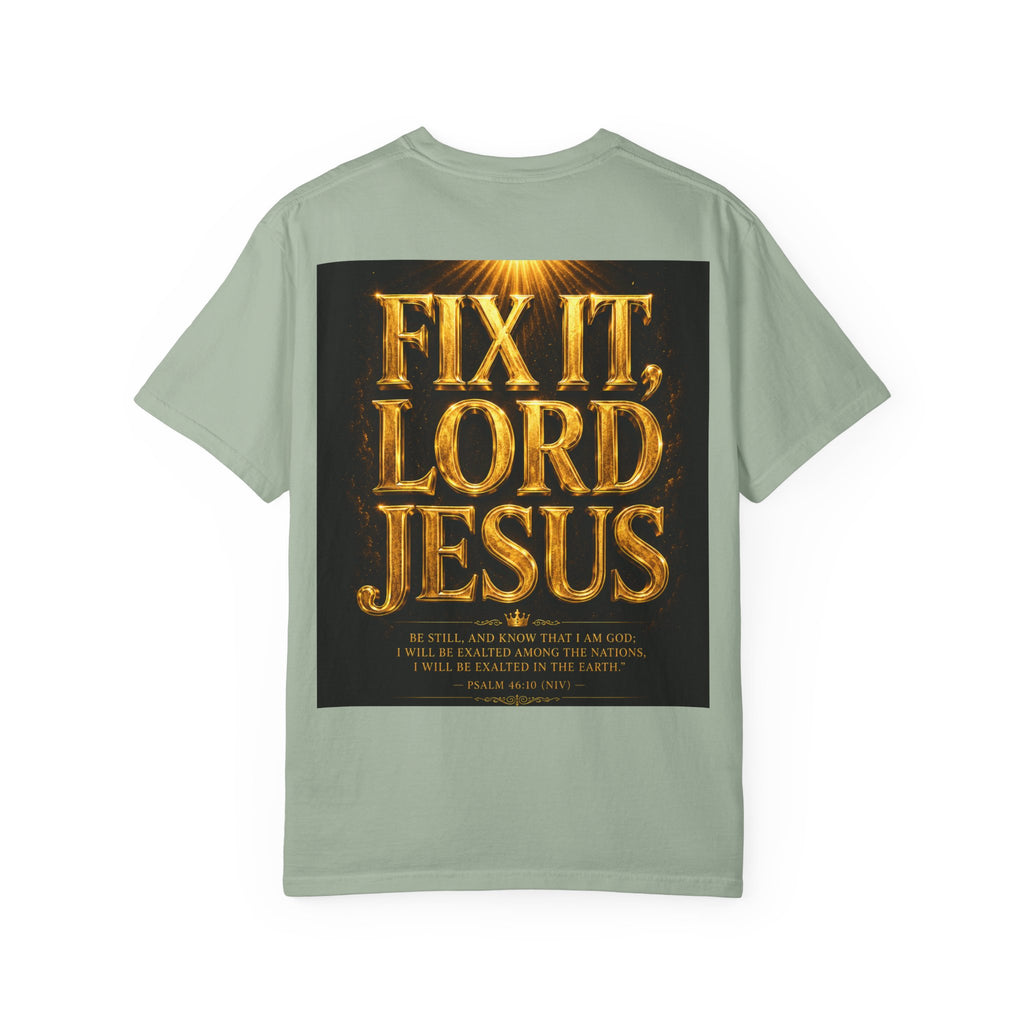 GODiQ Royal Kingdom™ – "Fix It, Lord Jesus" Luxury Christian T-Shirt | Strait of Hormuz Edition | Premium Faith Graphic Tee | Comfort Colors® 1717