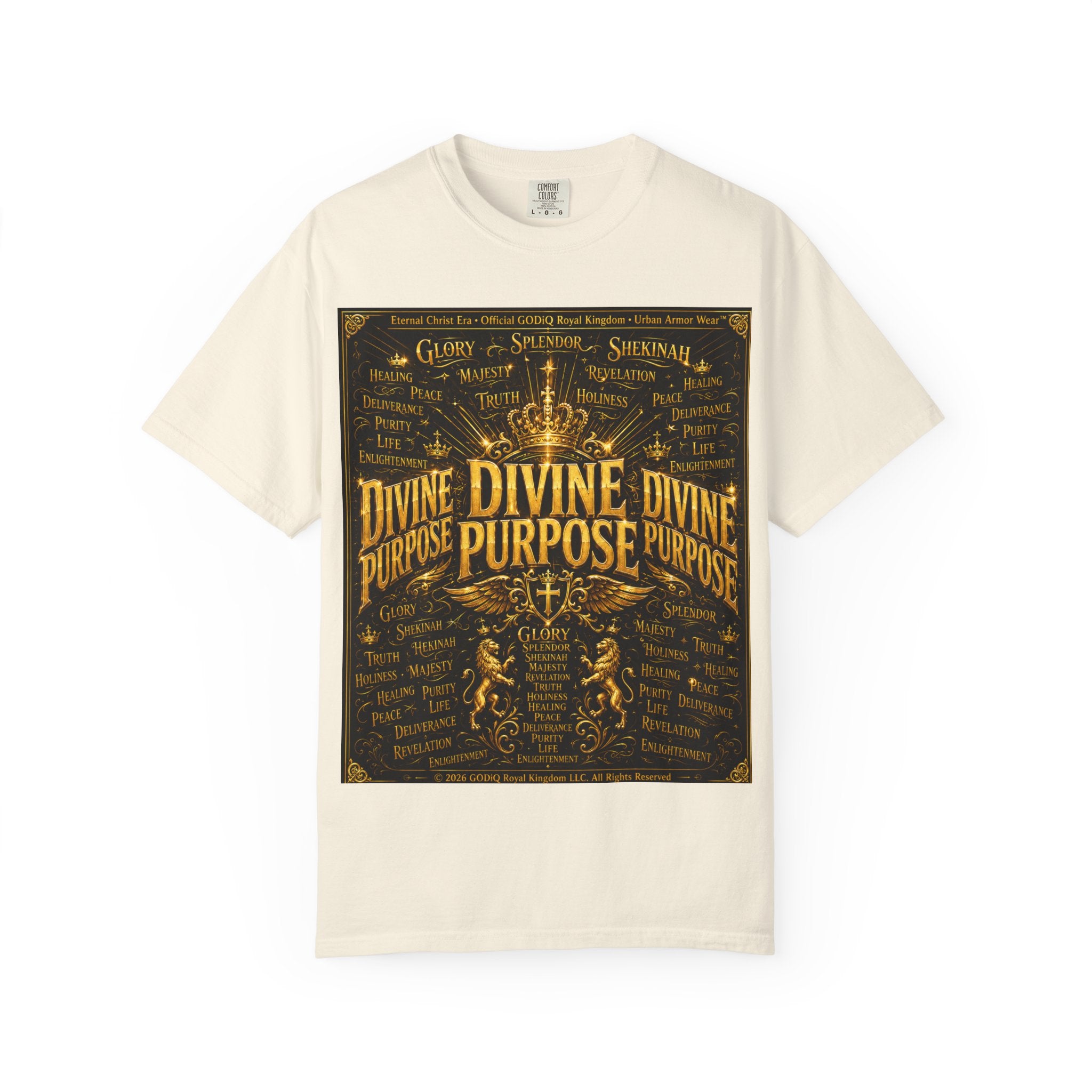 GODiQ Royal Kingdom™ Divine Purpose T-Shirt – "My Ultimate Purpose Is To Glorify You, God" Luxury Christian Graphic Tee | Premium 24K Gold Faith Apparel | Urban Armor Wear™ Inspirational Streetwear...