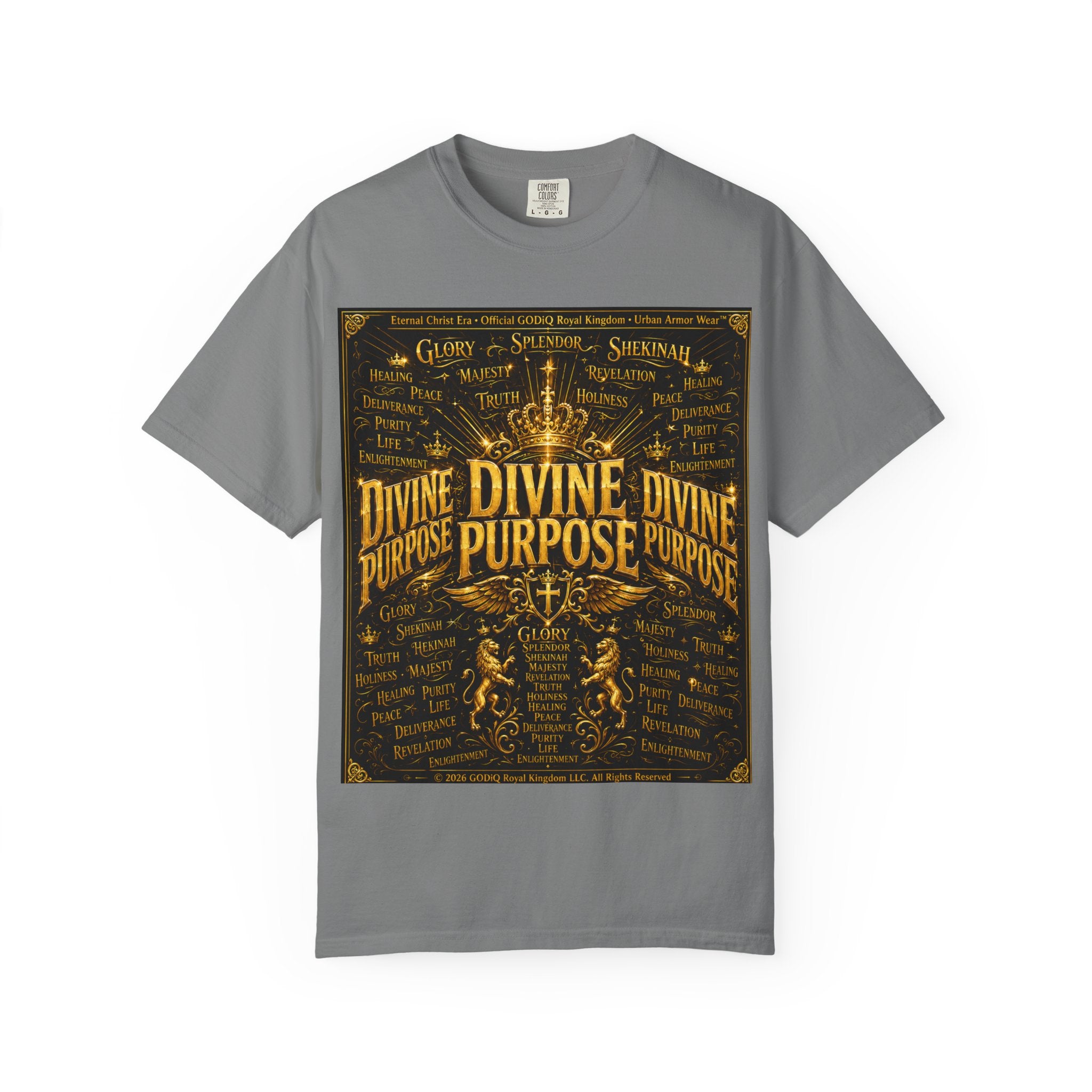 GODiQ Royal Kingdom™ Divine Purpose T-Shirt – "My Ultimate Purpose Is To Glorify You, God" Luxury Christian Graphic Tee | Premium 24K Gold Faith Apparel | Urban Armor Wear™ Inspirational Streetwear...