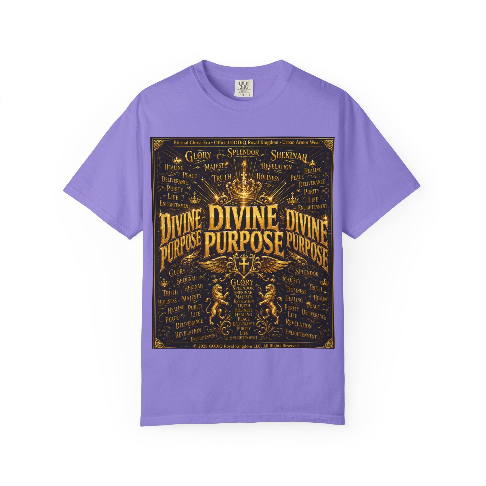GODiQ Royal Kingdom™ Divine Purpose T-Shirt – "My Ultimate Purpose Is To Glorify You, God" Luxury Christian Graphic Tee | Premium 24K Gold Faith Apparel | Urban Armor Wear™ Inspirational Streetwear...