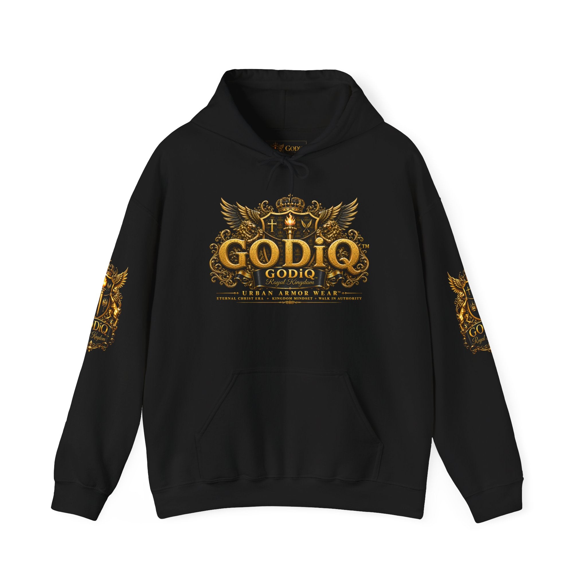 GODiQ™ Royal Kingdom Signature Crest Hoodie – Urban Armor Wear™ Luxury Christian Hoodie | Premium Faith Streetwear Christian Streetwear