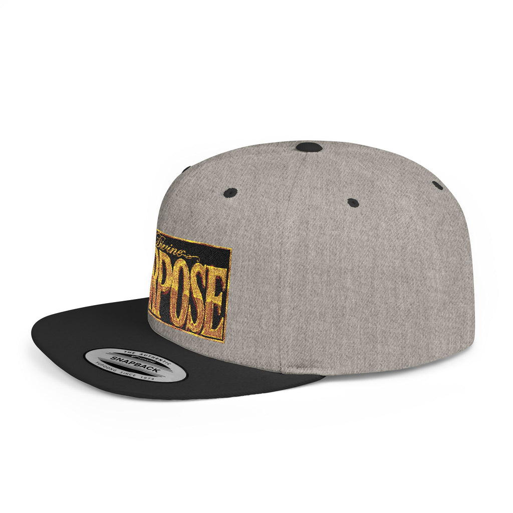 GODiQ Royal Kingdom™ Divine Purpose™ Snapback Hat – "PURPOSE" Premium Flat Bill Cap | Luxury Christian Streetwear | Urban Armor Wear™ Kingdom Identity Hat