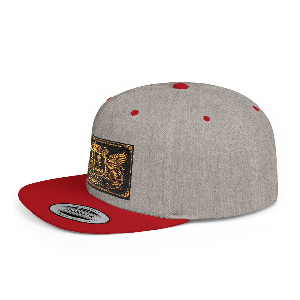 GODiQ™ Royal Kingdom Gold Crest Snapback Hat – Luxury Christian Heraldic Flat Bill Cap | Urban Armor Wear™ Premium Faith Streetwear | Kingdom Legacy Hat