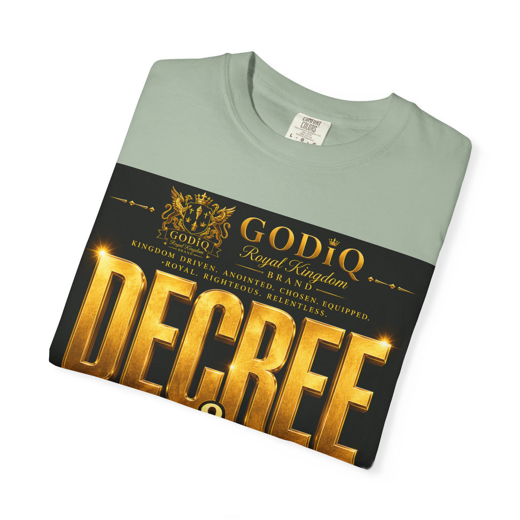GODiQ Royal Kingdom™ Decree & Declare Christian T-Shirt – Premium Inspirational Faith Tee | "I Am Delivered, Healed, Renewed" Scripture Apparel | Comfort Colors 1717