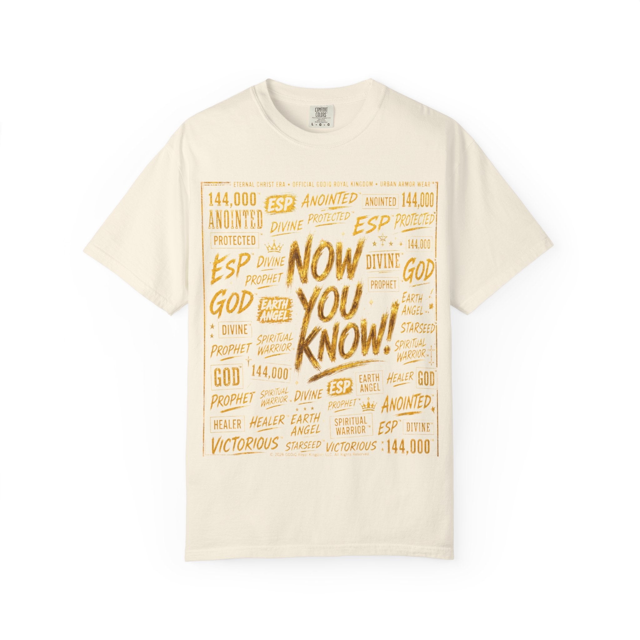 GODiQ Royal Kingdom™ Urban Armor Wear – "Now You Know" 18K Gold Graphic Unisex T-shirt