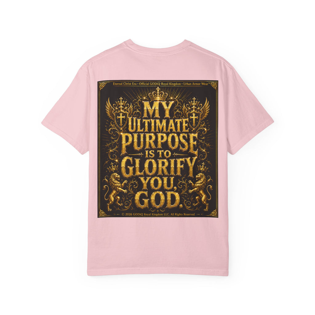 GODiQ Royal Kingdom™ Divine Purpose T-Shirt – "My Ultimate Purpose Is To Glorify You, God" Luxury Christian Graphic Tee | Premium 24K Gold Faith Apparel | Urban Armor Wear™ Inspirational Streetwear...