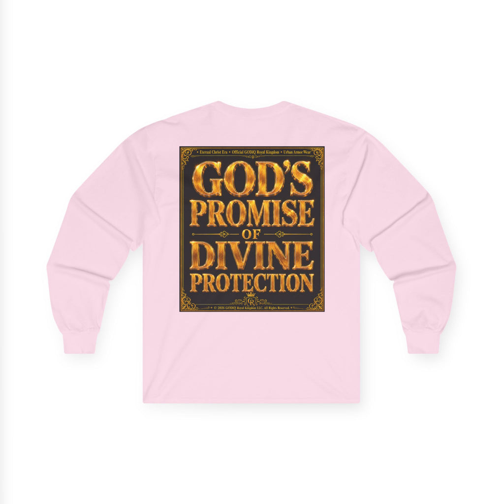 Psalm 91™ Long Sleeve Christian T-Shirt | God's Promise of Divine Protection | Premium Biblical Prayer Shirt | Luxury Faith-Based Scripture Apparel | GODiQ Royal Kingdom™ Urban Armor Wear