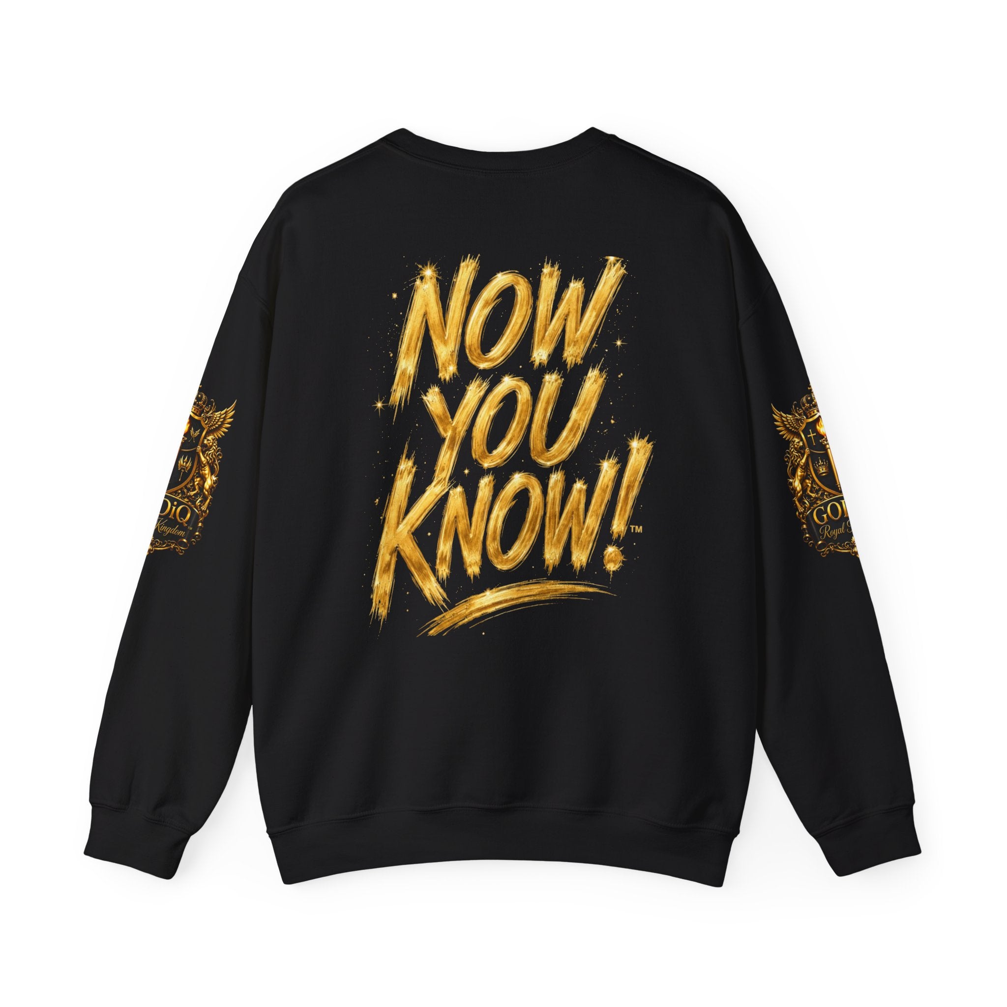 GODiQ Royal Kingdom™ Urban Armor Wear – "Now You Know" 18K Gold Graphic Unisex Crewneck Sweatshirt