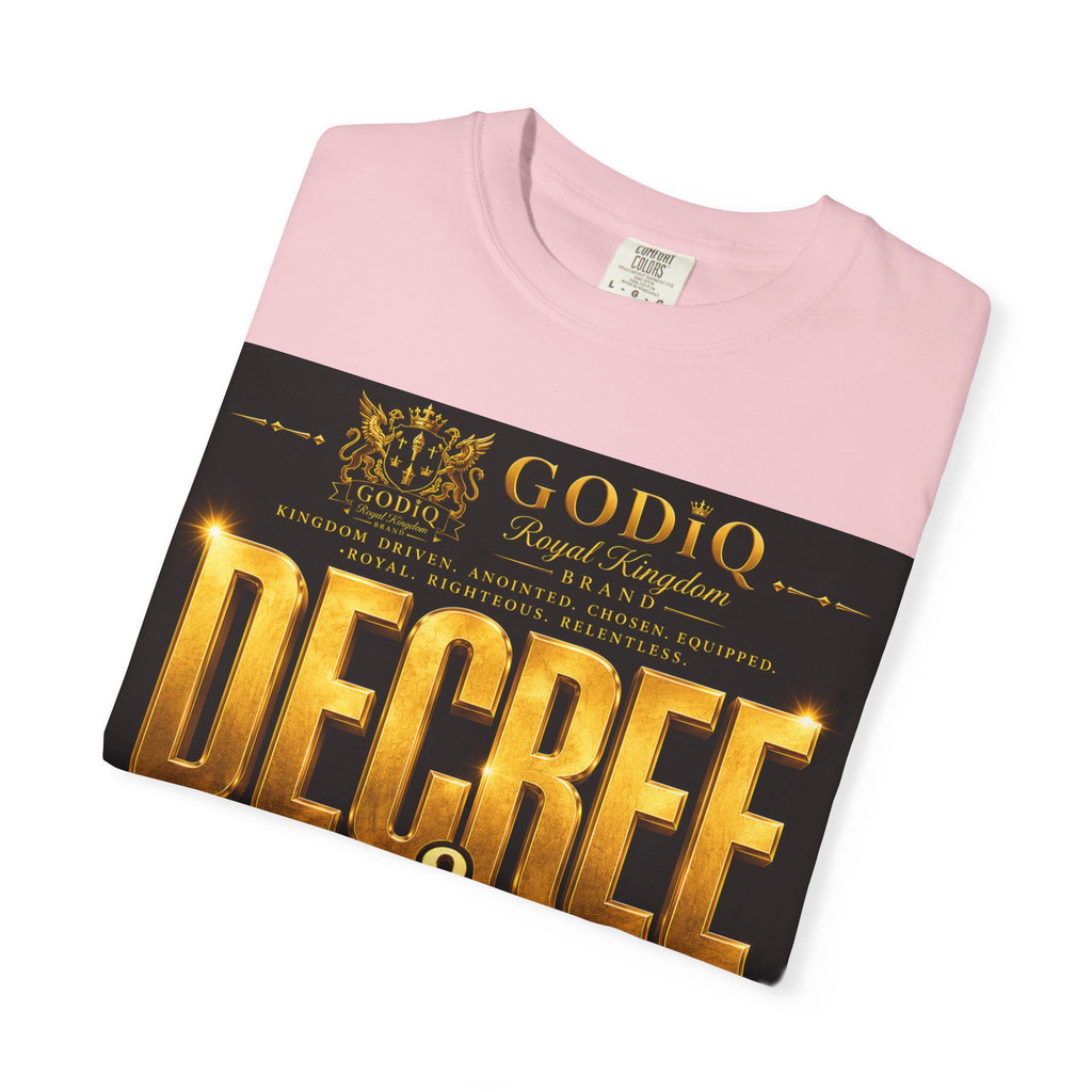 GODiQ Royal Kingdom™ Decree & Declare Christian T-Shirt – Premium Inspirational Faith Tee | "I Am Delivered, Healed, Renewed" Scripture Apparel | Comfort Colors 1717