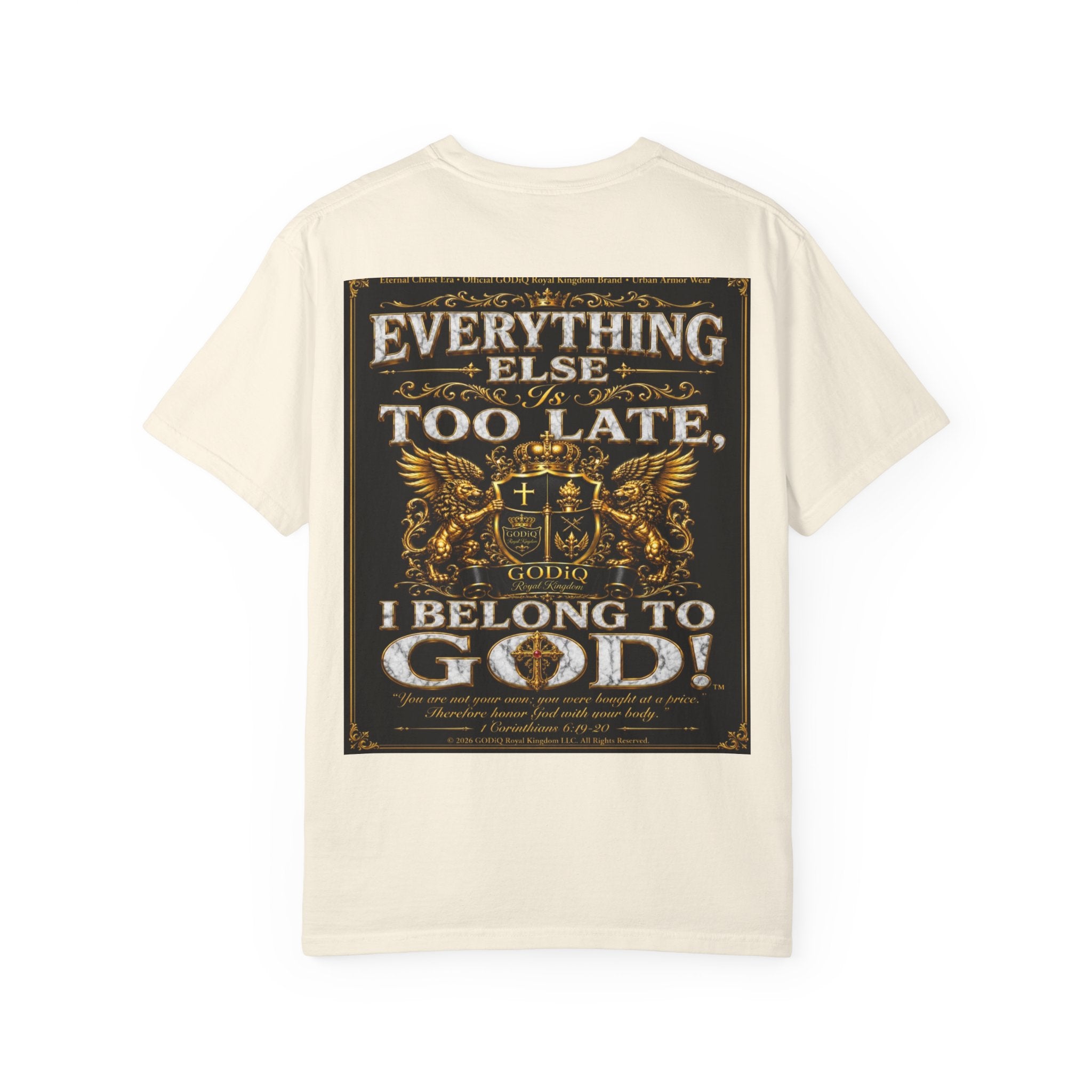 GODiQ™ Royal Kingdom Urban Armor Wear™ "NON NEGOTIABLE™: SOUL SOLD OUT FOR GOD™" Luxury Christian Graphic T-Shirt | Premium Faith Apparel | 24K Gold Heraldic Kingdom Statement Tee