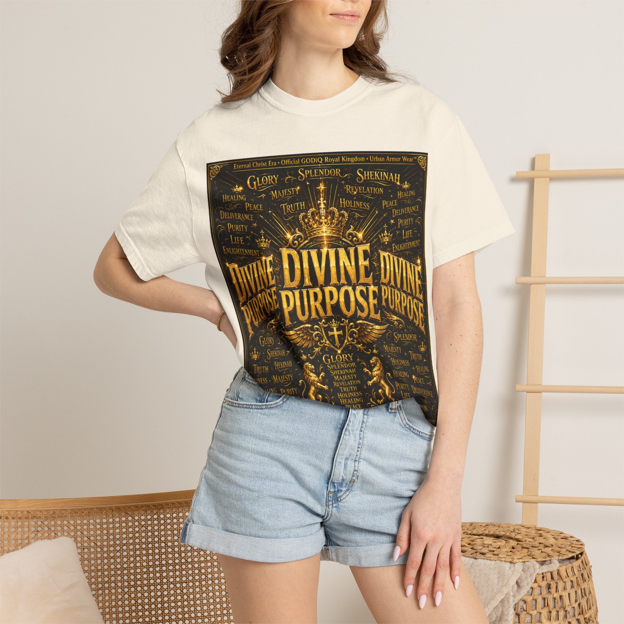 GODiQ Royal Kingdom™ Divine Purpose T-Shirt – "My Ultimate Purpose Is To Glorify You, God" Luxury Christian Graphic Tee | Premium 24K Gold Faith Apparel | Urban Armor Wear™ Inspirational Streetwear...