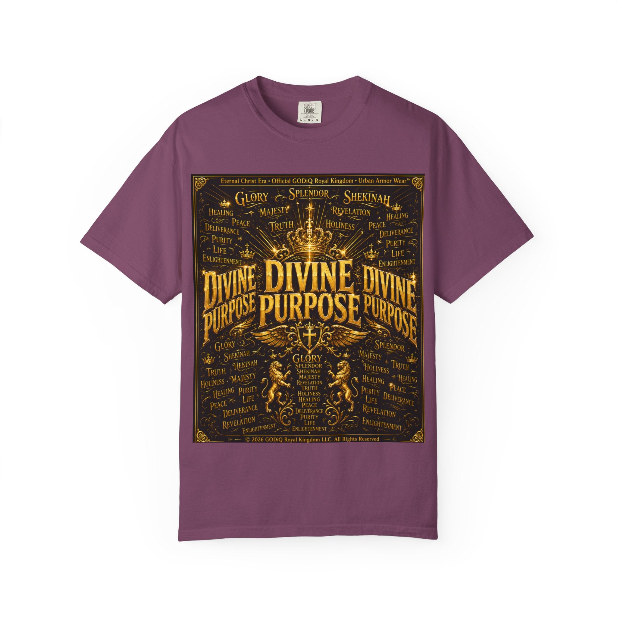 GODiQ Royal Kingdom™ Divine Purpose T-Shirt – "My Ultimate Purpose Is To Glorify You, God" Luxury Christian Graphic Tee | Premium 24K Gold Faith Apparel | Urban Armor Wear™ Inspirational Streetwear...