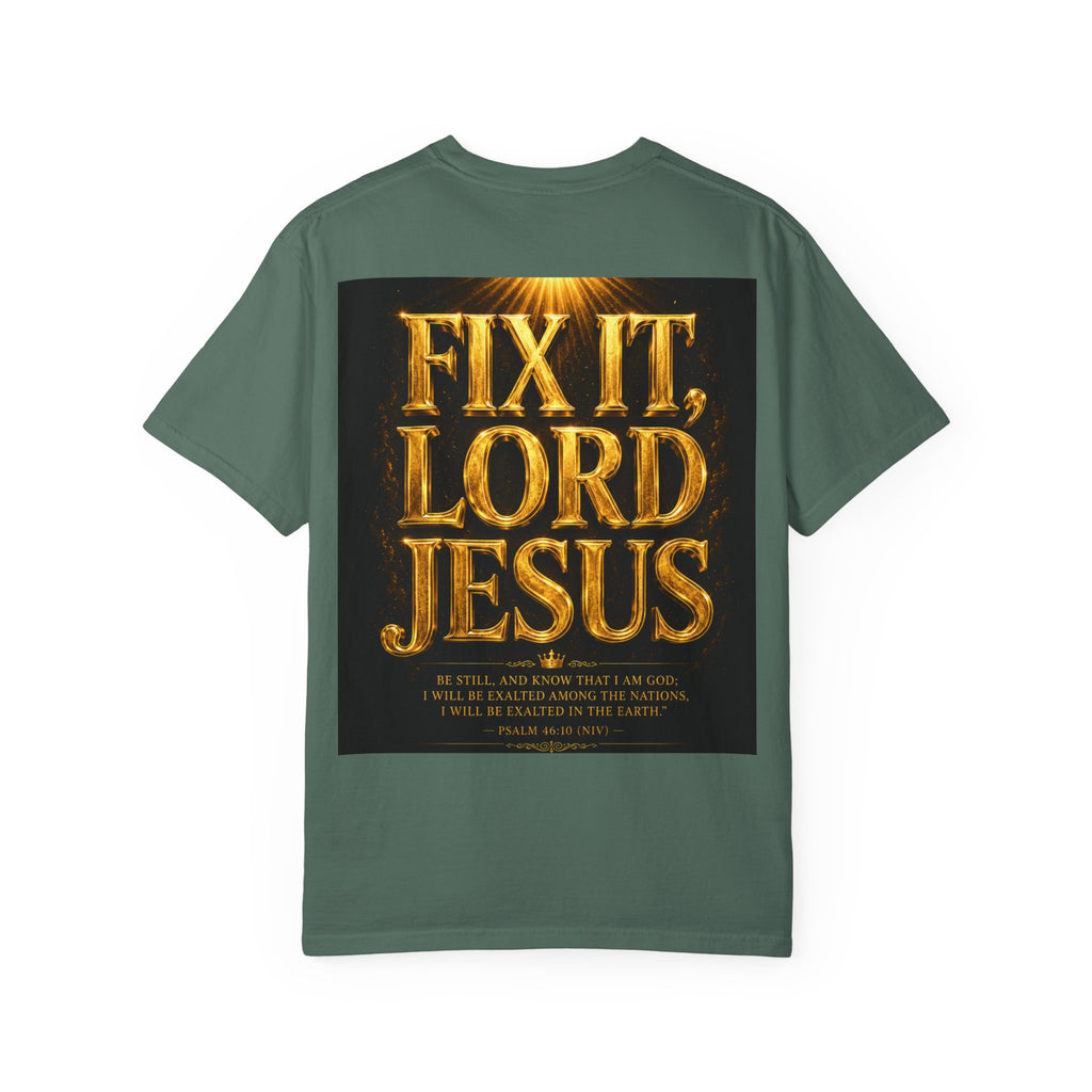 GODiQ Royal Kingdom™ – "Fix It, Lord Jesus" Luxury Christian T-Shirt | Strait of Hormuz Edition | Premium Faith Graphic Tee | Comfort Colors® 1717
