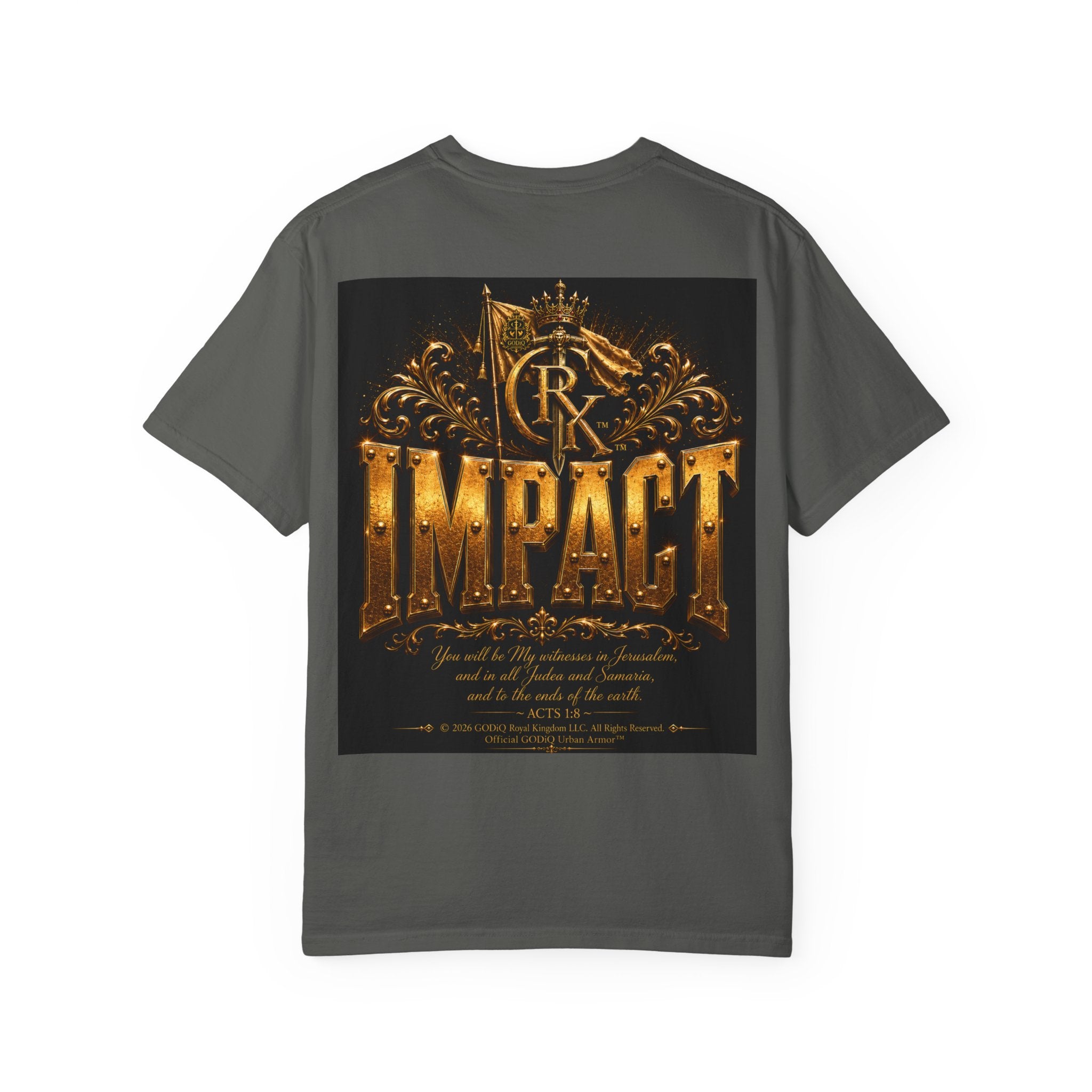 Legendary Impact™ Graphic T-Shirt – Luxury Christian Streetwear | Premium Garment-Dyed Heavyweight Tee | GODiQ Urban Armor™