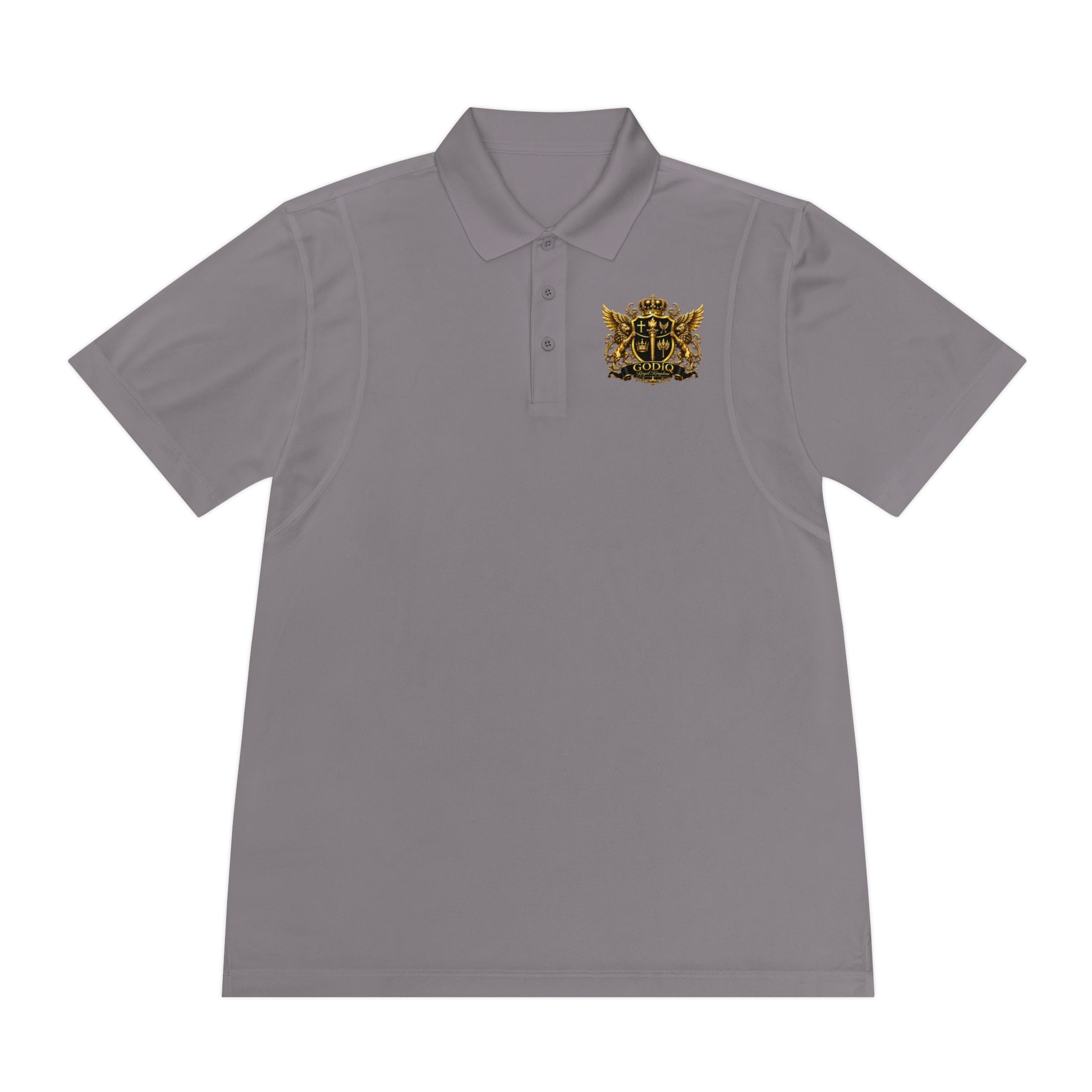 GODiQ Royal Kingdom™ Psalm 91 Men's Performance Polo – Premium Christian Golf Shirt | Luxury Gold Scripture Polo | Moisture-Wicking Faith Apparel