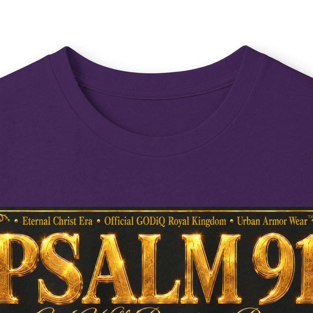 Psalm 91™ Long Sleeve Christian T-Shirt | God's Promise of Divine Protection | Premium Biblical Prayer Shirt | Luxury Faith-Based Scripture Apparel | GODiQ Royal Kingdom™ Urban Armor Wear