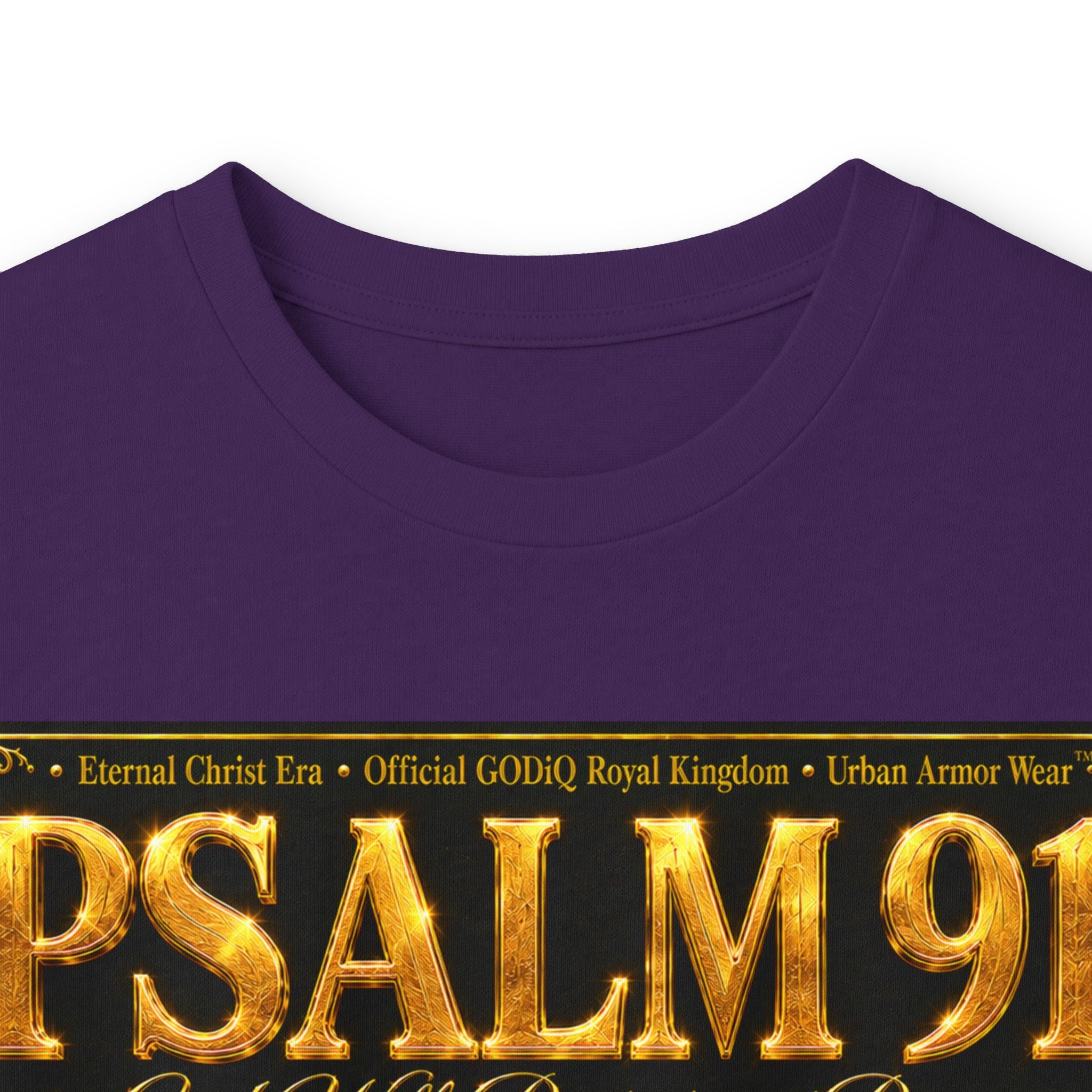 Psalm 91™ Long Sleeve Christian T-Shirt | God's Promise of Divine Protection | Premium Biblical Prayer Shirt | Luxury Faith-Based Scripture Apparel | GODiQ Royal Kingdom™ Urban Armor Wear