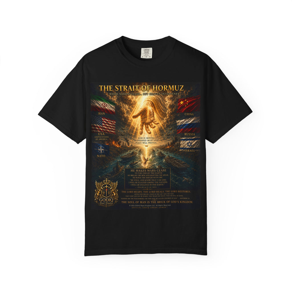 GODiQ Royal Kingdom™ – "Fix It, Lord Jesus" Luxury Christian T-Shirt | Strait of Hormuz Edition | Premium Faith Graphic Tee | Comfort Colors® 1717