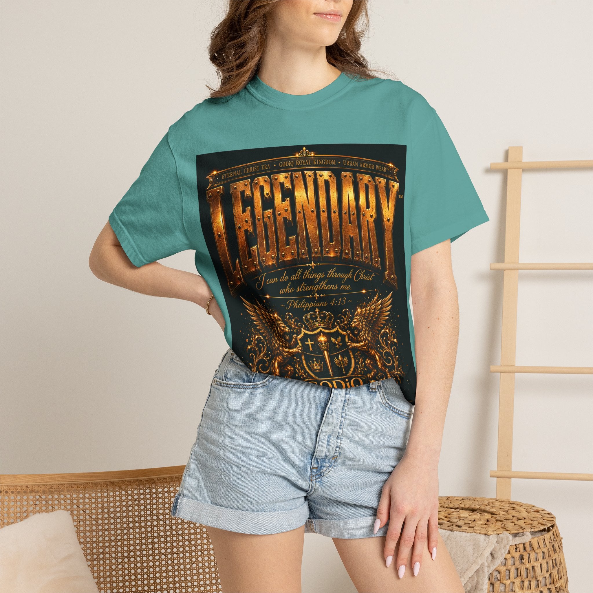 Legendary Impact™ Graphic T-Shirt – Luxury Christian Streetwear | Premium Garment-Dyed Heavyweight Tee | GODiQ Urban Armor™