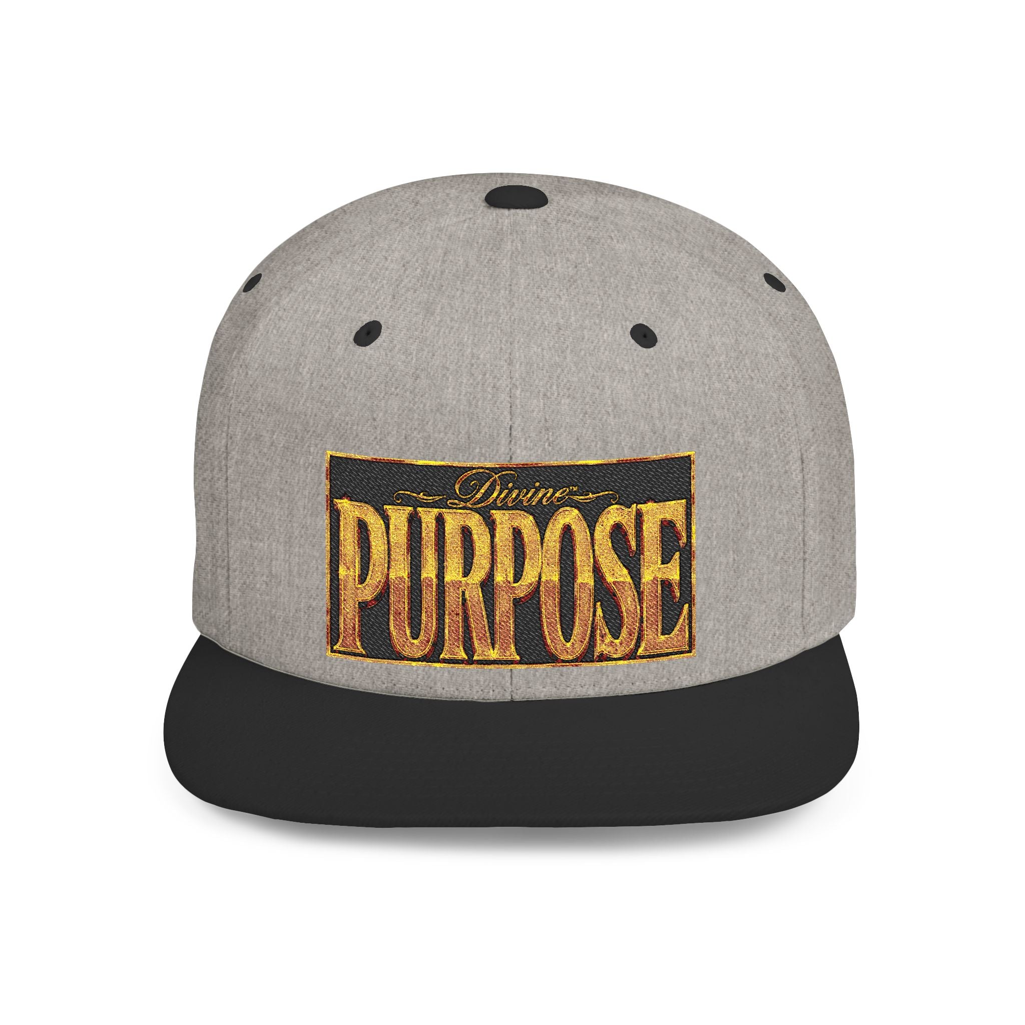 GODiQ Royal Kingdom™ Divine Purpose™ Snapback Hat – "PURPOSE" Premium Flat Bill Cap | Luxury Christian Streetwear | Urban Armor Wear™ Kingdom Identity Hat