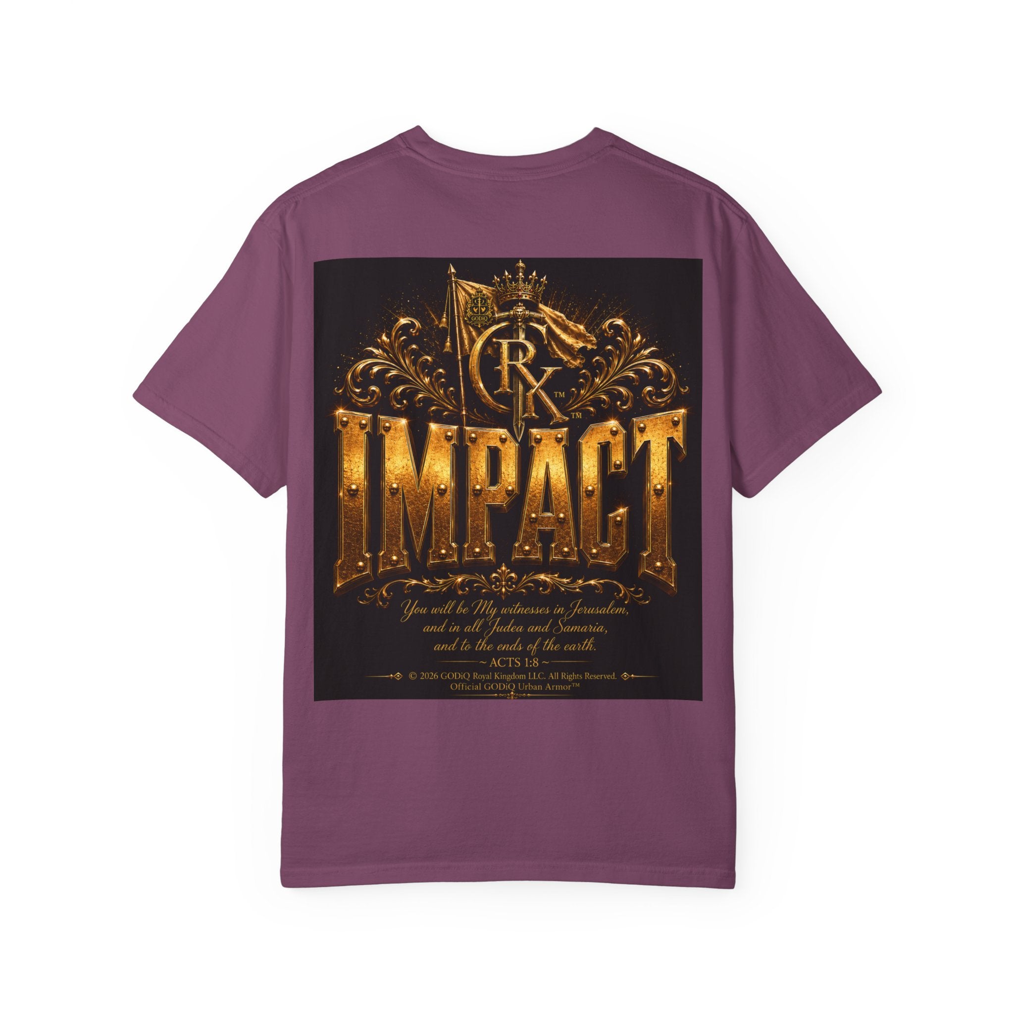 Legendary Impact™ Graphic T-Shirt – Luxury Christian Streetwear | Premium Garment-Dyed Heavyweight Tee | GODiQ Urban Armor™