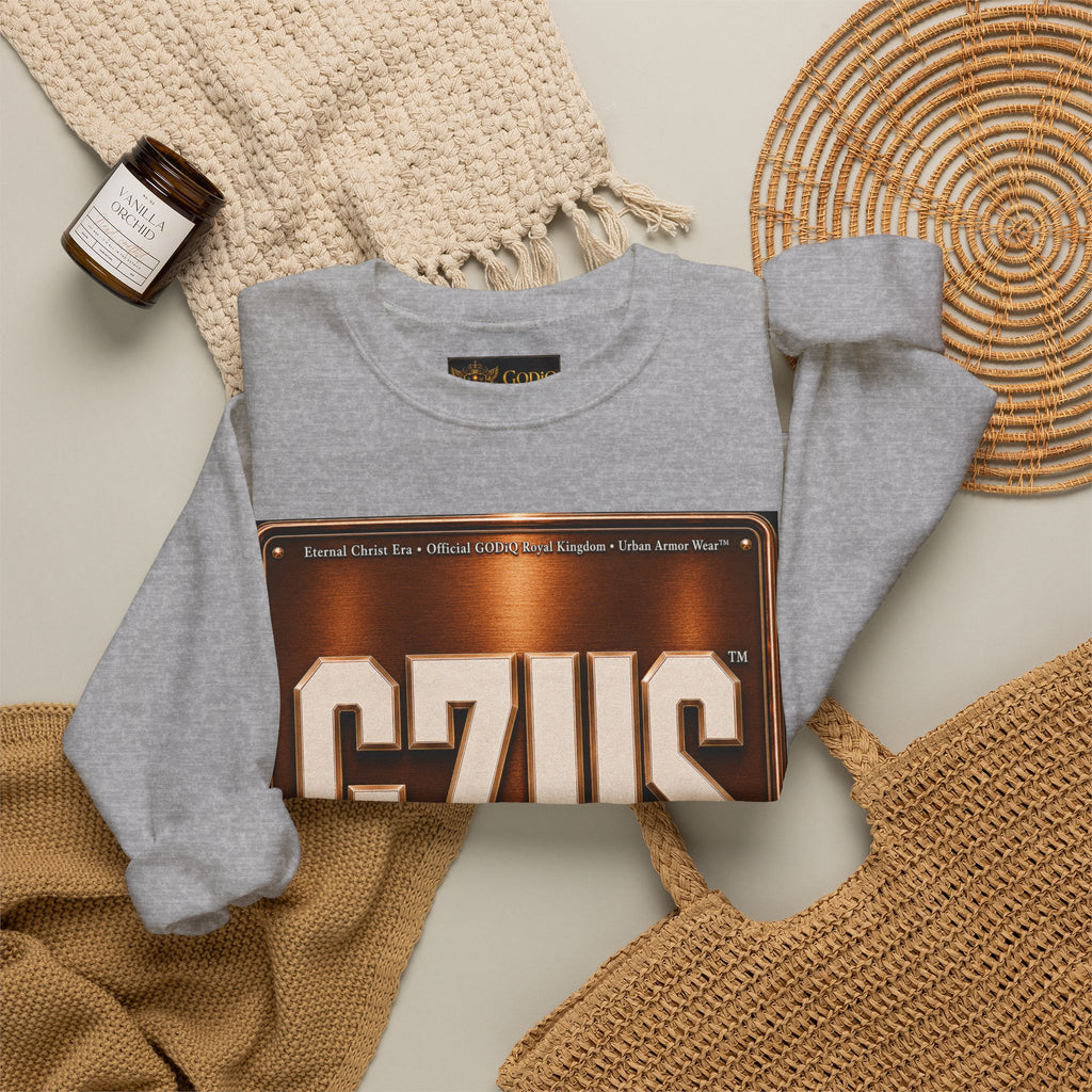 GZUS™ Psalm 23 Crewneck Sweatshirt – Luxury Christian Faith Sweatshirt | Jesus Graphic Pullover | Psalm 23 Scripture Sweatshirt | GODiQ Royal Kingdom™ Urban Armor Wear