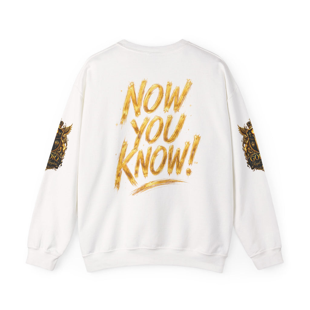 GODiQ Royal Kingdom™ Urban Armor Wear – "Now You Know" 18K Gold Graphic Unisex Crewneck Sweatshirt
