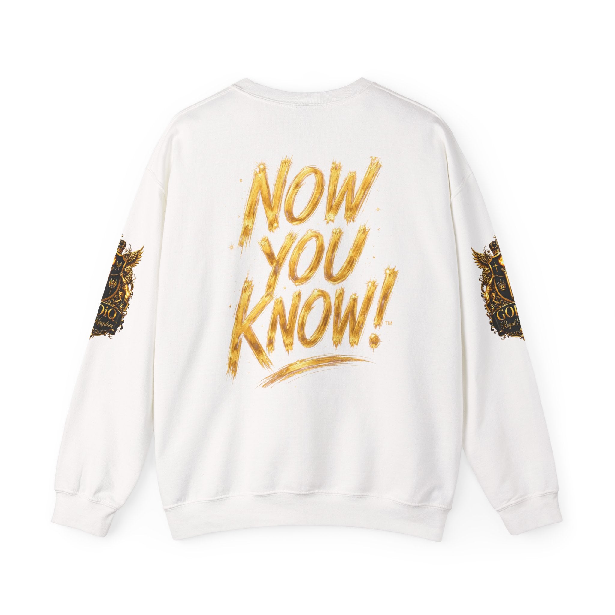 GODiQ Royal Kingdom™ Urban Armor Wear – "Now You Know" 18K Gold Graphic Unisex Crewneck Sweatshirt