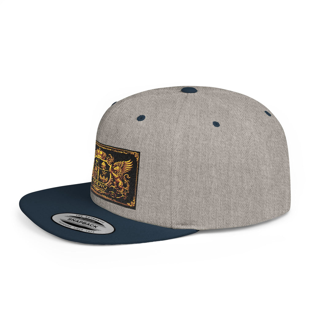 GODiQ™ Royal Kingdom Gold Crest Snapback Hat – Luxury Christian Heraldic Flat Bill Cap | Urban Armor Wear™ Premium Faith Streetwear | Kingdom Legacy Hat