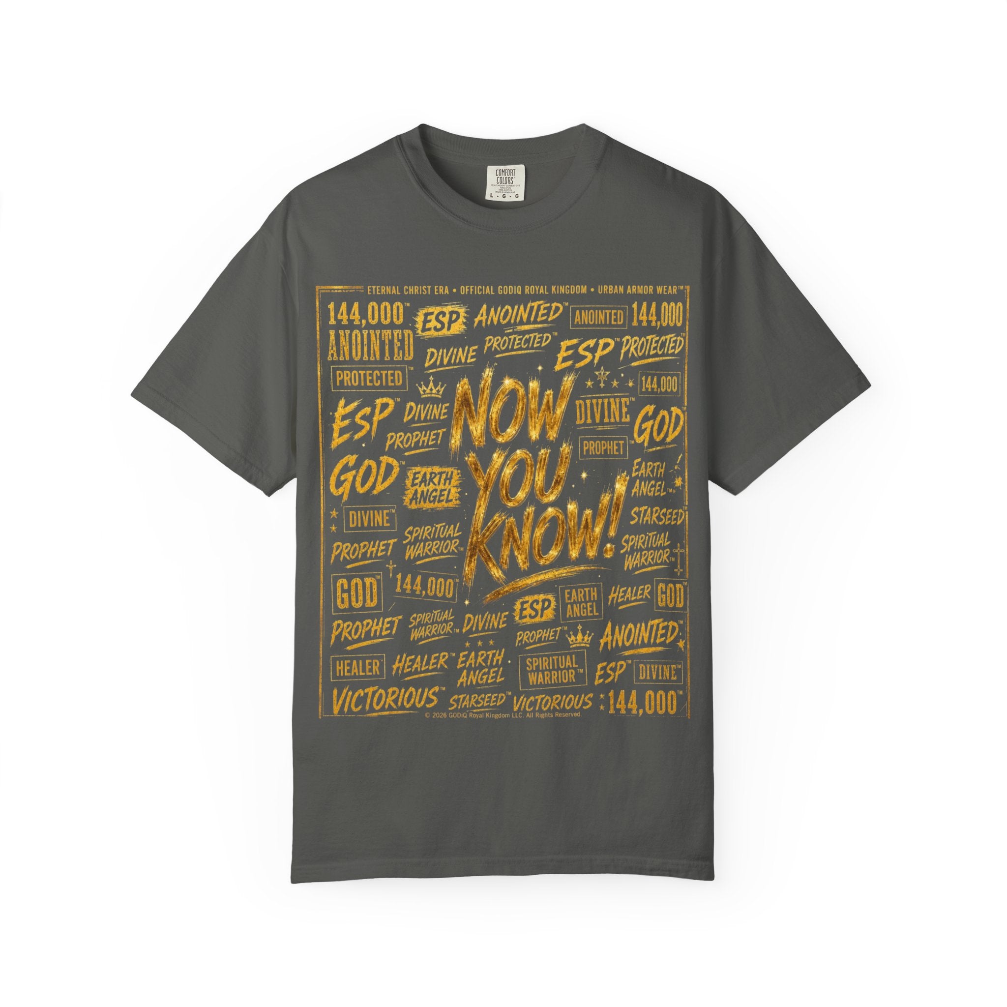 GODiQ Royal Kingdom™ Urban Armor Wear – "Now You Know" 18K Gold Graphic Unisex T-shirt