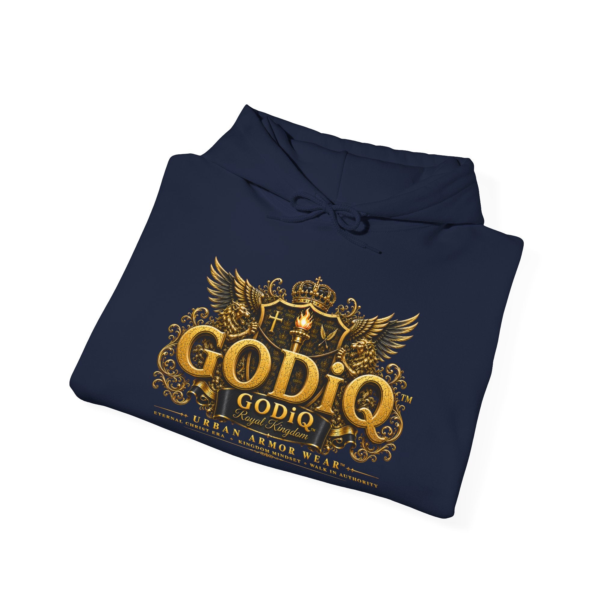 GODiQ™ Royal Kingdom Signature Crest Hoodie – Urban Armor Wear™ Luxury Christian Hoodie | Premium Faith Streetwear Christian Streetwear