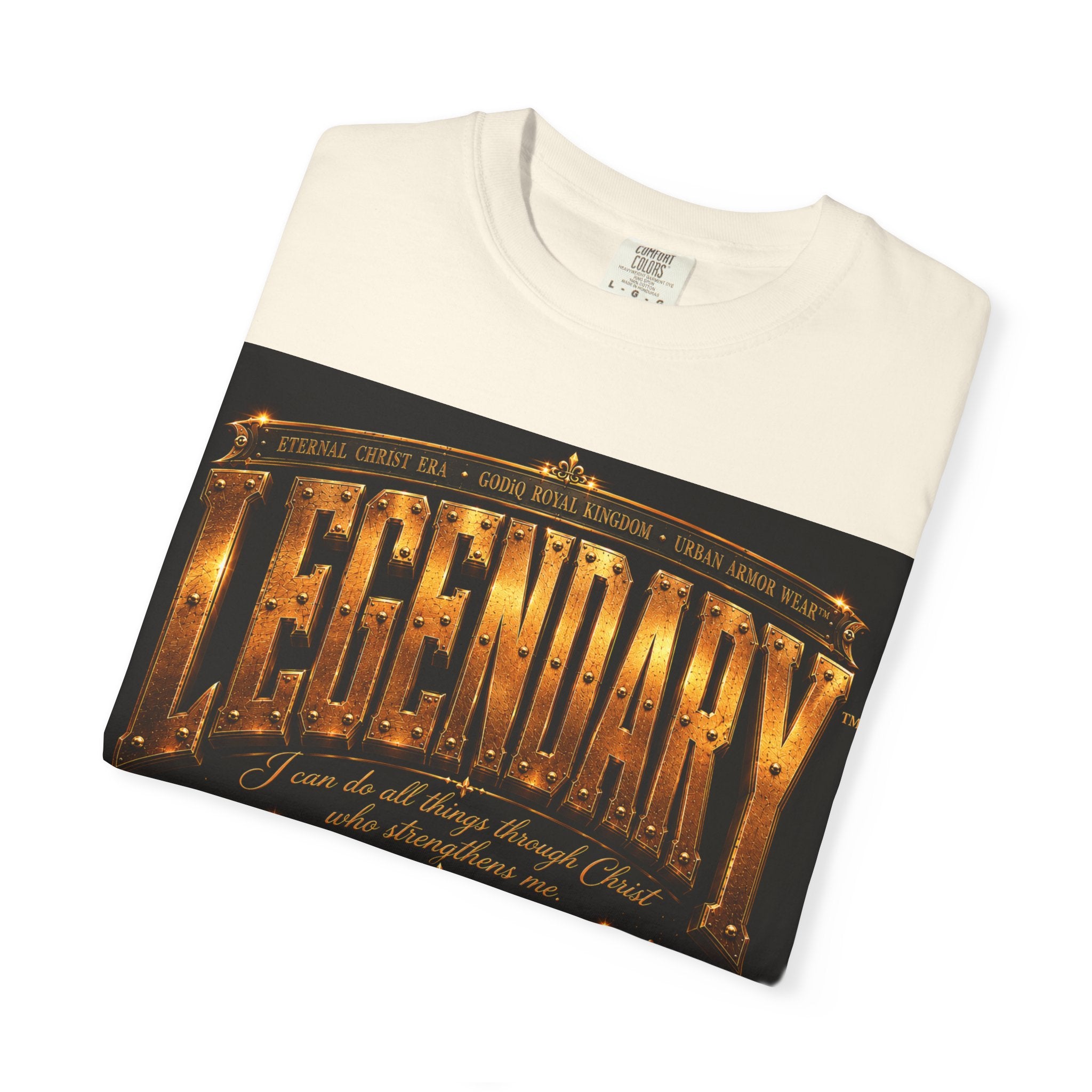 Legendary Impact™ Graphic T-Shirt – Luxury Christian Streetwear | Premium Garment-Dyed Heavyweight Tee | GODiQ Urban Armor™