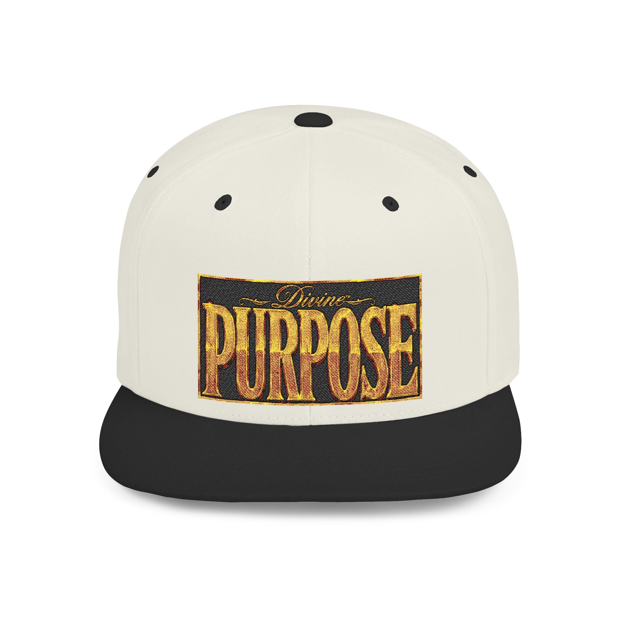GODiQ Royal Kingdom™ Divine Purpose™ Snapback Hat – "PURPOSE" Premium Flat Bill Cap | Luxury Christian Streetwear | Urban Armor Wear™ Kingdom Identity Hat