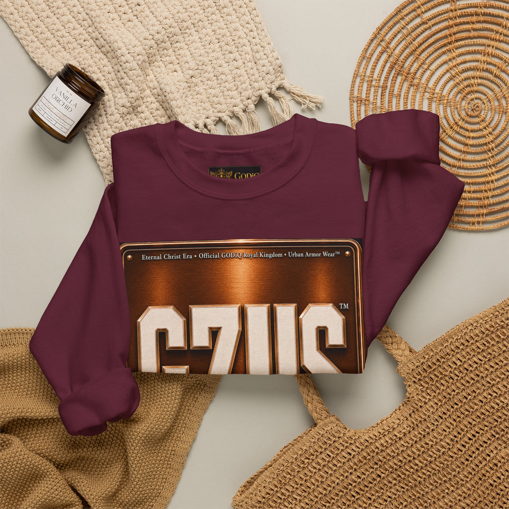 GZUS™ Psalm 23 Crewneck Sweatshirt – Luxury Christian Faith Sweatshirt | Jesus Graphic Pullover | Psalm 23 Scripture Sweatshirt | GODiQ Royal Kingdom™ Urban Armor Wear