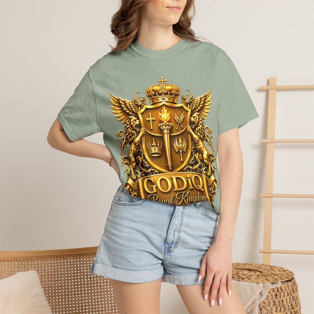 GODiQ™ Royal Crest T-Shirt – Urban Armor™ Premium Christian Faith Graphic Tee | Luxury Kingdom Apparel