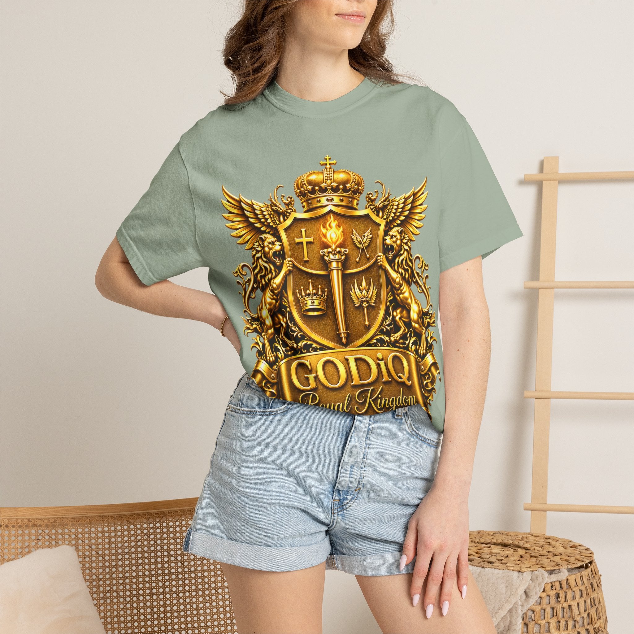 GODiQ™ Royal Crest T-Shirt – Urban Armor™ Premium Christian Faith Graphic Tee | Luxury Kingdom Apparel