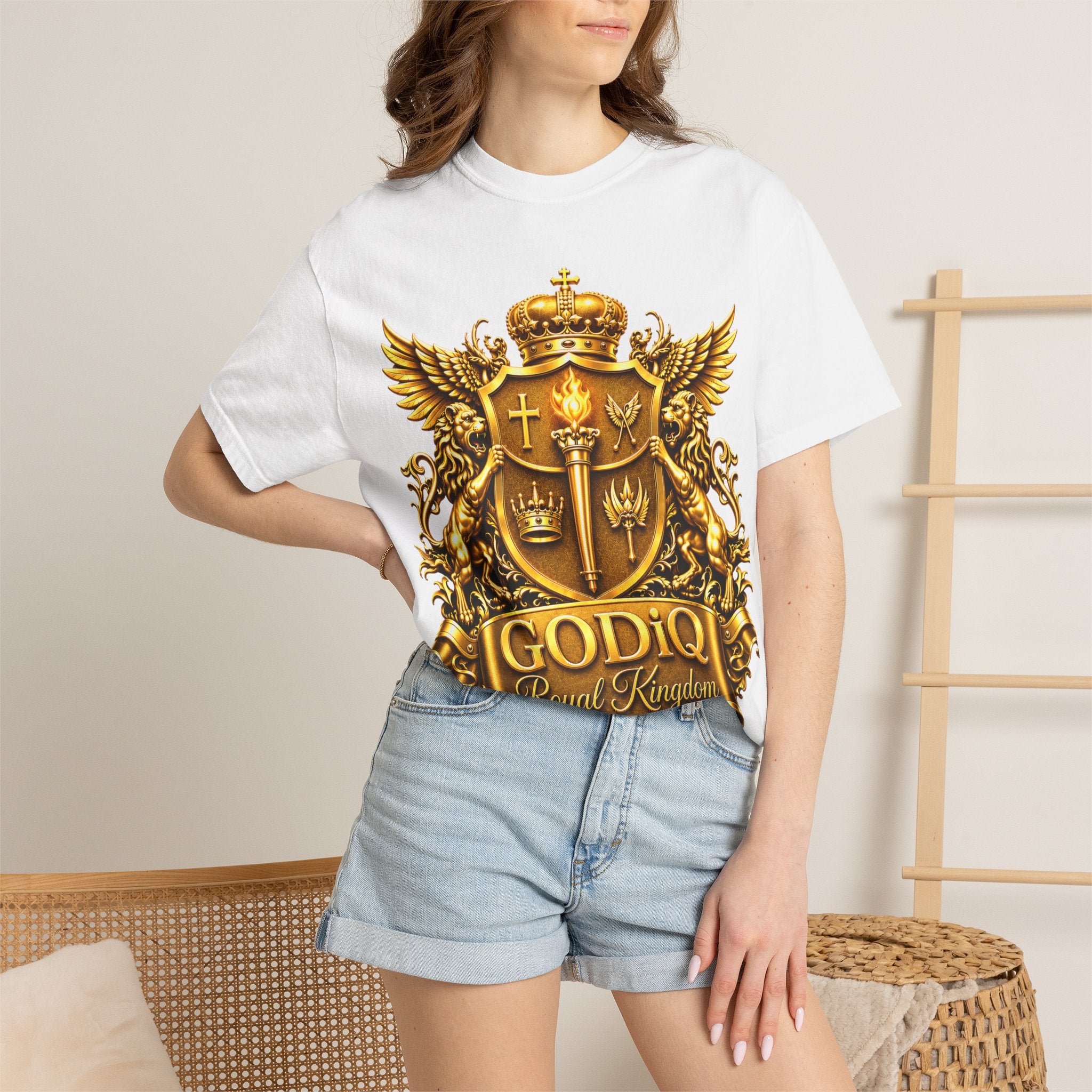 GODiQ™ Royal Crest T-Shirt – Urban Armor™ Premium Christian Faith Graphic Tee | Luxury Kingdom Apparel