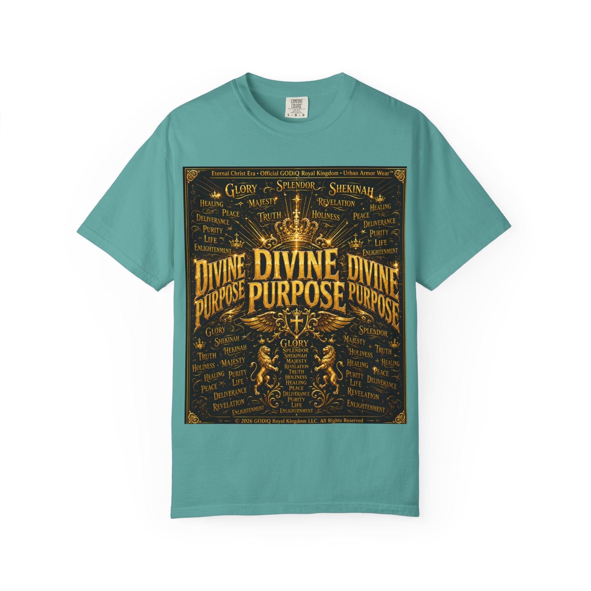 GODiQ Royal Kingdom™ Divine Purpose T-Shirt – "My Ultimate Purpose Is To Glorify You, God" Luxury Christian Graphic Tee | Premium 24K Gold Faith Apparel | Urban Armor Wear™ Inspirational Streetwear...