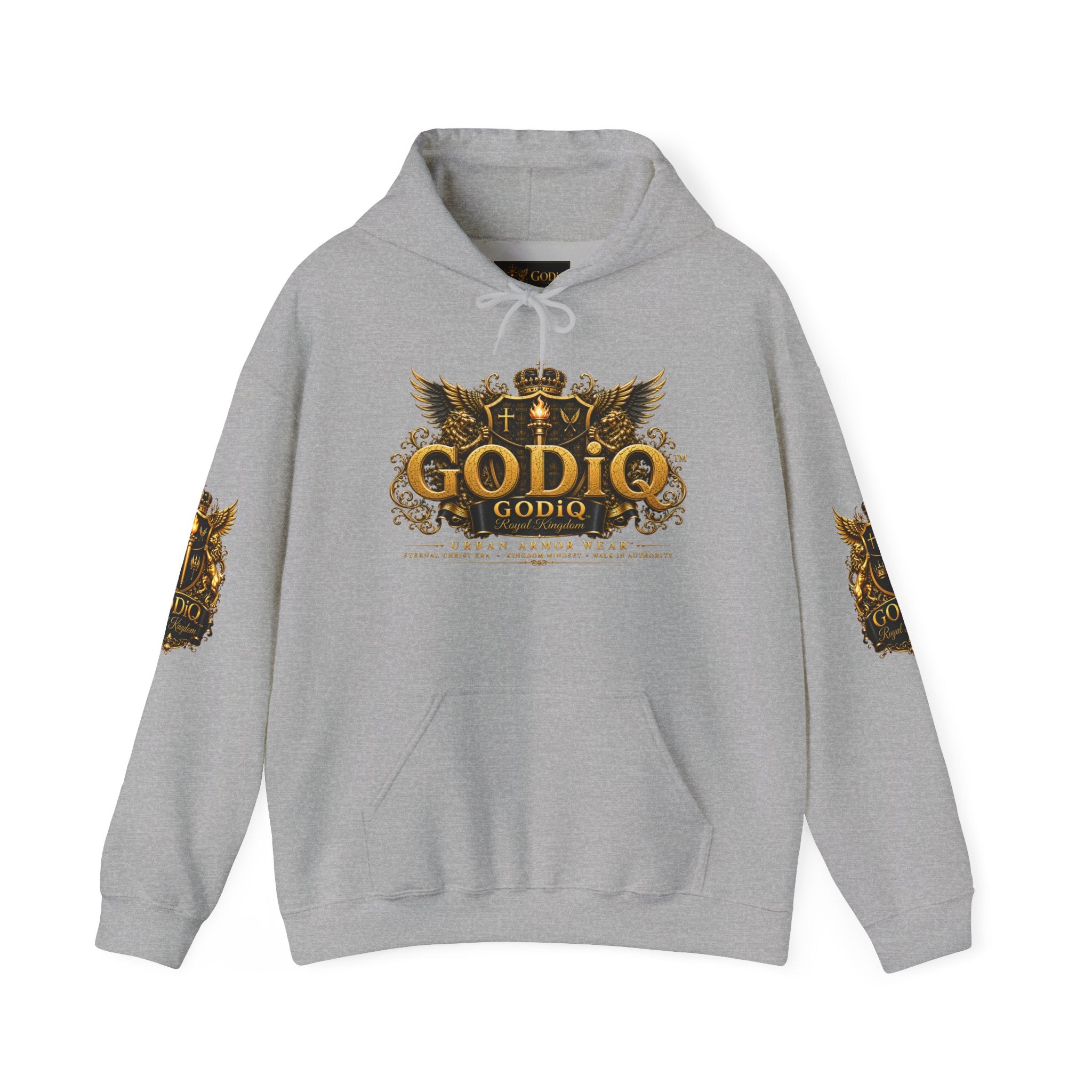 GODiQ™ Royal Kingdom Signature Crest Hoodie – Urban Armor Wear™ Luxury Christian Hoodie | Premium Faith Streetwear Christian Streetwear