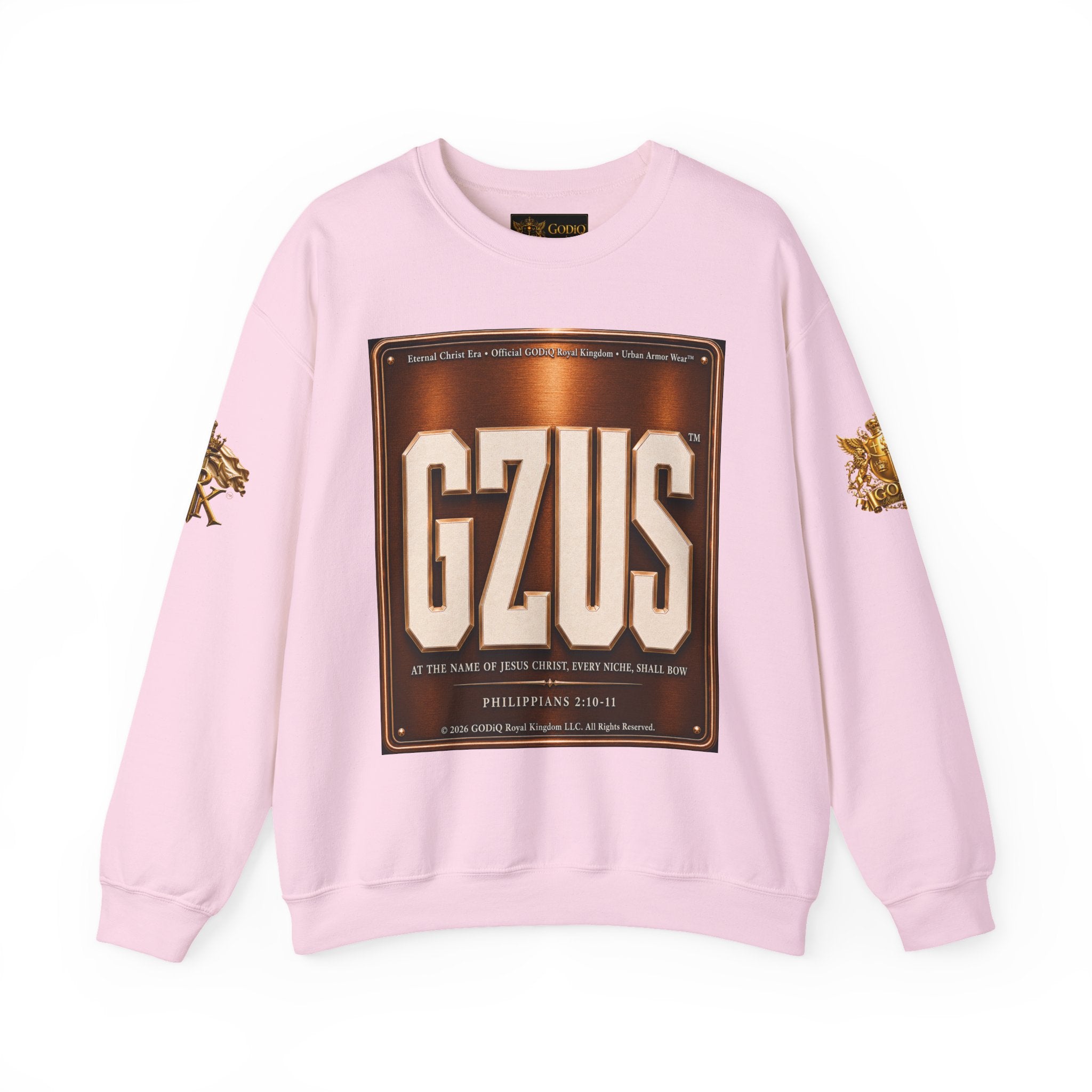 GZUS™ Psalm 23 Crewneck Sweatshirt – Luxury Christian Faith Sweatshirt | Jesus Graphic Pullover | Psalm 23 Scripture Sweatshirt | GODiQ Royal Kingdom™ Urban Armor Wear