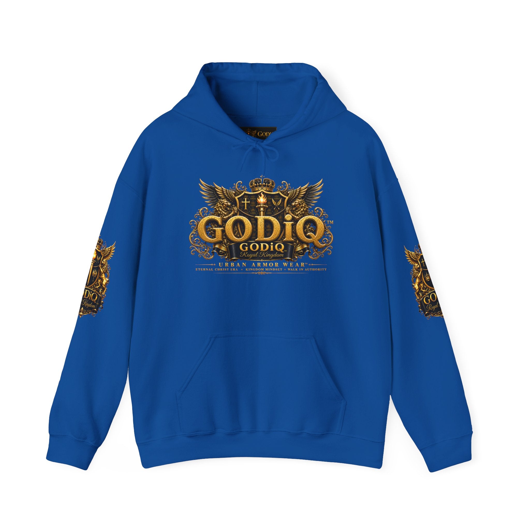 GODiQ™ Royal Kingdom Signature Crest Hoodie – Urban Armor Wear™ Luxury Christian Hoodie | Premium Faith Streetwear Christian Streetwear