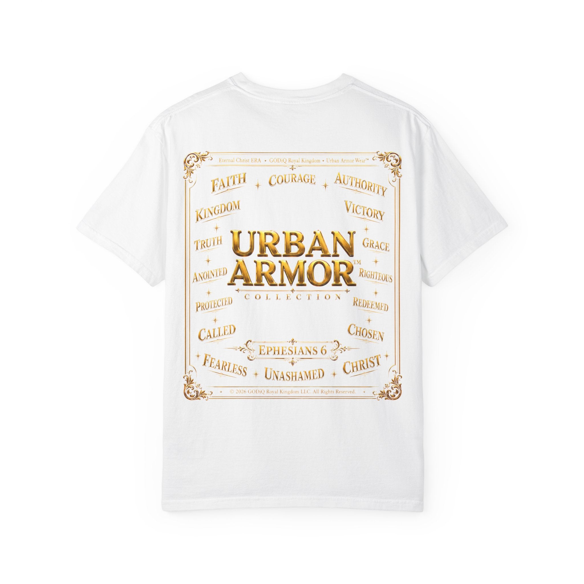 GODiQ™ Royal Crest T-Shirt – Urban Armor™ Premium Christian Faith Graphic Tee | Luxury Kingdom Apparel