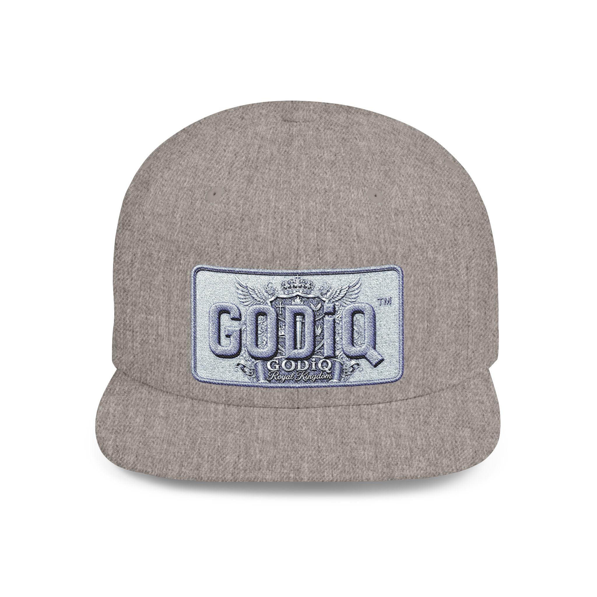 GODiQ Royal Kingdom™ Urban Armor Wear™ Sparkle Sequin GODiQ™ Patch Flat Bill Snapback | Luxury Christian Streetwear Cap